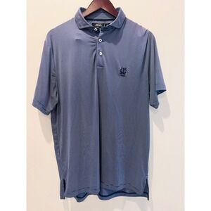 RLX Ralph Lauren Mens Blue White Striped Performance Golf Polo Shirt Medium